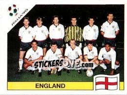 Sticker Team photo England - FIFA World Cup Italia 1990 n. 385 - Panini