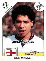 Figurina Des Walker - FIFA World Cup Italia 1990 - Panini