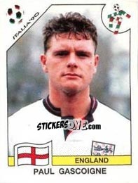 Sticker Paul Gascoigne - FIFA World Cup Italia 1990 - Panini