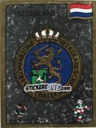Sticker Koninklijke Nederlandsche Voetbalbond emblem - FIFA World Cup Italia 1990 - Panini