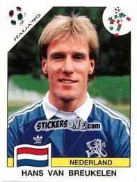 Sticker Hans van Breukelen - FIFA World Cup Italia 1990 - Panini
