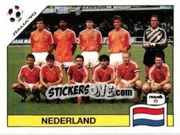 Sticker Team photo Nederland - FIFA World Cup Italia 1990 - Panini