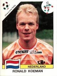 Sticker Ronald Koeman - FIFA World Cup Italia 1990 - Panini