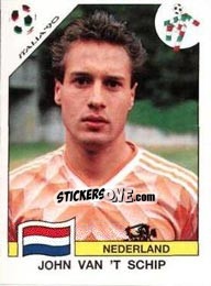 Sticker John van 'T Schip - FIFA World Cup Italia 1990 - Panini
