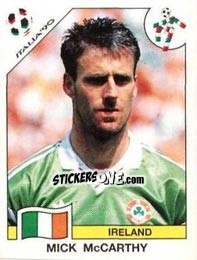 Cromo Mick McCarthy - FIFA World Cup Italia 1990 - Panini