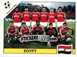 Figurina Team photo Egypt - FIFA World Cup Italia 1990 - Panini