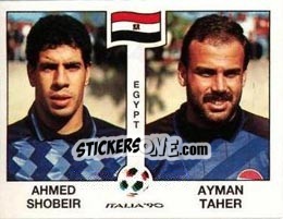 Figurina Ahmed Shobeir / Ayman Taher - FIFA World Cup Italia 1990 - Panini