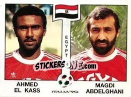 Sticker Ahmed El Kass / Magdi Abdelghani - FIFA World Cup Italia 1990 - Panini