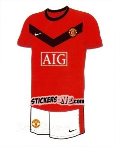 Sticker Home kit - PVC - Manchester United 2009-2010 n. 7 - Panini