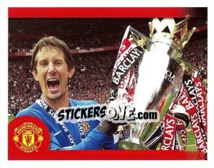 Sticker Edwin van der Sar in celebration - Manchester United 2009-2010 - Panini