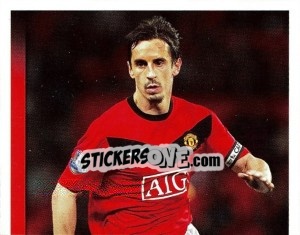Sticker Gary Neville - Manchester United 2009-2010 n. 19 - Panini