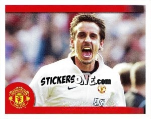 Cromo Gary Neville in celebration - Manchester United 2009-2010 - Panini