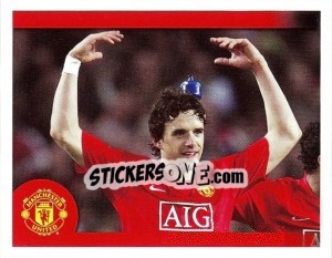 Cromo Owen Hargreaves in celebration - Manchester United 2009-2010 - Panini