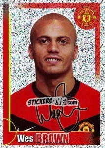 Figurina Wes Brown (autographed) - Manchester United 2009-2010 - Panini
