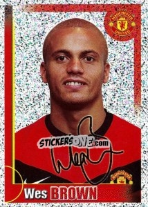 Sticker Wes Brown (autographed) - Manchester United 2009-2010 n. 45 - Panini