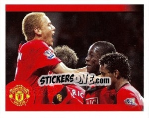 Sticker Wes Brown in celebration - Manchester United 2009-2010 - Panini