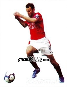 Sticker Ryan Giggs in action - PVC - Manchester United 2009-2010 n. 90 - Panini