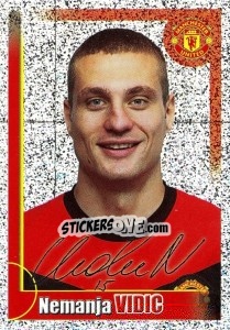 Sticker Nemanja Vidic (autographed) - Manchester United 2009-2010 - Panini