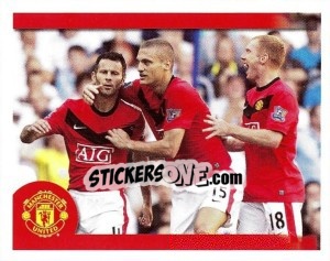 Sticker Nemanja Vidic in celebration - Manchester United 2009-2010 - Panini