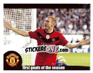 Sticker Scholes scores vs Besiktas - Manchester United 2009-2010 n. 121 - Panini