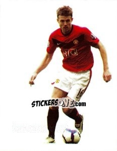 Sticker Michael Carrick in action - PVC - Manchester United 2009-2010 n. 130 - Panini
