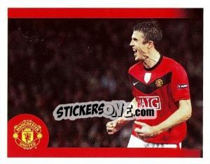 Cromo Michael Carrick in celebration - Manchester United 2009-2010 - Panini