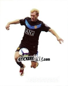 Sticker Paul Scholes in action - PVC - Manchester United 2009-2010 n. 142 - Panini