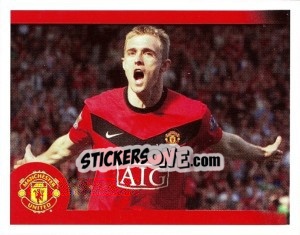 Sticker Darren Fletcher in celebration - Manchester United 2009-2010 - Panini