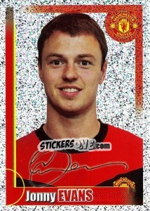 Sticker Jonny Evans (autographed) - Manchester United 2009-2010 - Panini