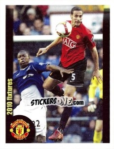 Sticker Everton v Manchester United - Rio Ferdinand - Manchester United 2009-2010 n. 197 - Panini
