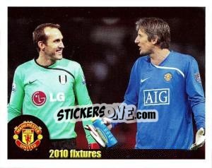 Sticker Manchester United v Fulham - van der Sar - Manchester United 2009-2010 n. 201 - Panini