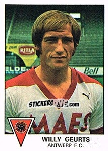 Figurina Willy Geurts - Football Belgium 1977-1978 - Panini