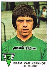 Cromo Bram van Kerkhof - Football Belgium 1977-1978 - Panini
