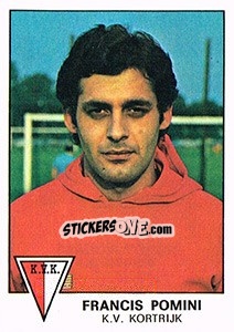 Sticker Francis Pomini - Football Belgium 1977-1978 - Panini