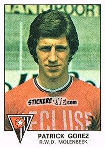 Sticker Patrick Gorez - Football Belgium 1977-1978 - Panini