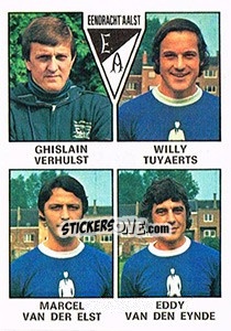 Sticker Ghislain Verhulst / Willy Tuyaerts / Marcel van der Elst / Eddy van de Eynde - Football Belgium 1977-1978 n. 309 - Panini