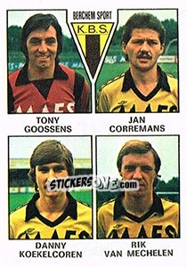 Sticker Tony Goossens / Jan Corremans / Danny Koekelcoren / Rik van Mechelen - Football Belgium 1977-1978 - Panini