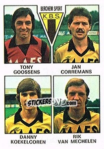 Figurina Tony Goossens / Jan Corremans / Danny Koekelcoren / Rik van Mechelen - Football Belgium 1977-1978 n. 314 - Panini