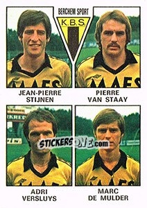 Sticker Jean-Pierre Stijnen / Pierre van Staay / Adri Versluys / Marc de Mulder - Football Belgium 1977-1978 n. 315 - Panini