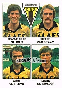 Cromo Jean-Pierre Stijnen / Pierre van Staay / Adri Versluys / Marc de Mulder - Football Belgium 1977-1978 - Panini