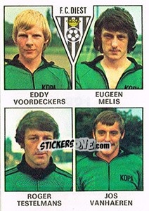 Sticker Eddy Voordeckers / Eugeen Melis / Roger Testelmans / Jos Vanhaeren - Football Belgium 1977-1978 - Panini