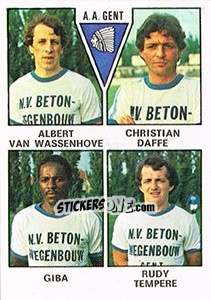 Cromo Albert van Wasenhove / Christian Daffe / Giba / Rudy Tempere - Football Belgium 1977-1978 - Panini