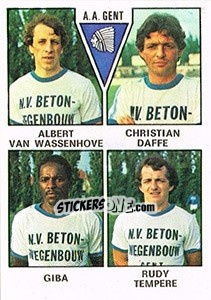 Sticker Albert van Wasenhove / Christian Daffe / Giba / Rudy Tempere - Football Belgium 1977-1978 n. 325 - Panini