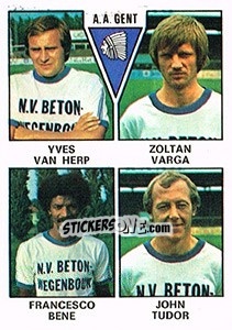 Figurina Yves van Herp / Zoltan Varga / Francesco Bene / John Tudor - Football Belgium 1977-1978 - Panini