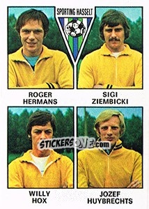 Cromo Roger Hermans / Sigi Ziemicki / Willy Hox / Jozef Huybrechts - Football Belgium 1977-1978 n. 329 - Panini