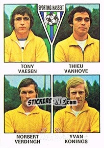 Sticker Tony Vaesen / Thieu Vanhove / Norbert Verdingh / Yvan Konings - Football Belgium 1977-1978 - Panini