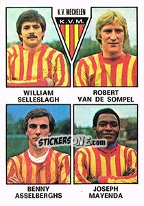 Cromo William Selleslagh / Robert van de Sompel / Benny Asselberghs / Joseph Mayenda - Football Belgium 1977-1978 - Panini