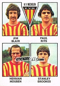 Sticker Jim Blair / Paul Rits / Herman Houben / Stanley Brookes - Football Belgium 1977-1978 n. 336 - Panini