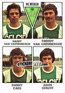 Figurina Harry van Vaerenbergh / Freddy van Gremberghe / Danny Caes / Jules Struyf - Football Belgium 1977-1978 - Panini