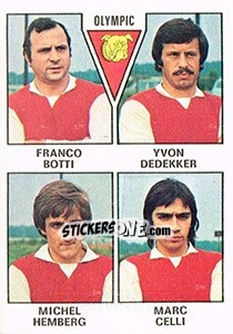 Sticker Franco Botti / Yvon Dedekker / Michel Hemberg / Marc Celli - Football Belgium 1977-1978 - Panini